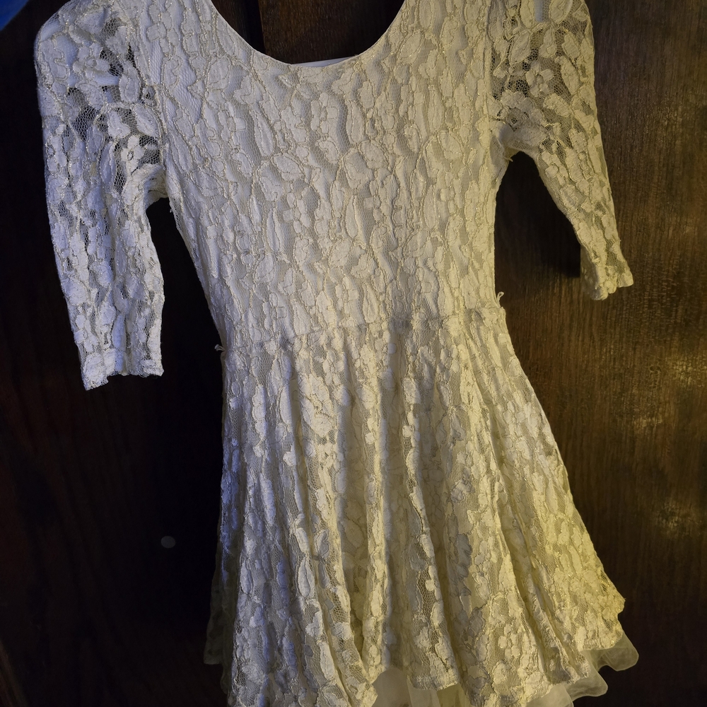 Knitworks Cream Lace Kids Formal Dress